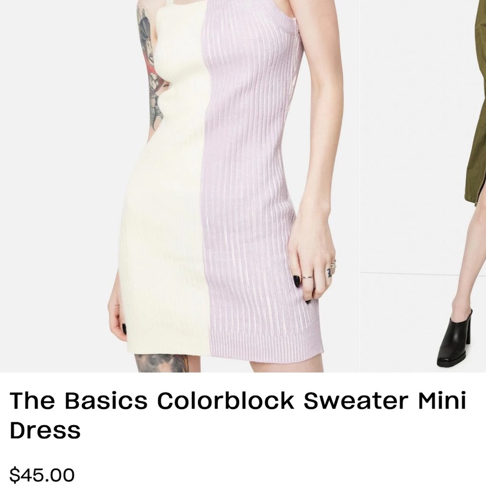Dolls kill The Basics Colorblock Sweater Mini Dress medium